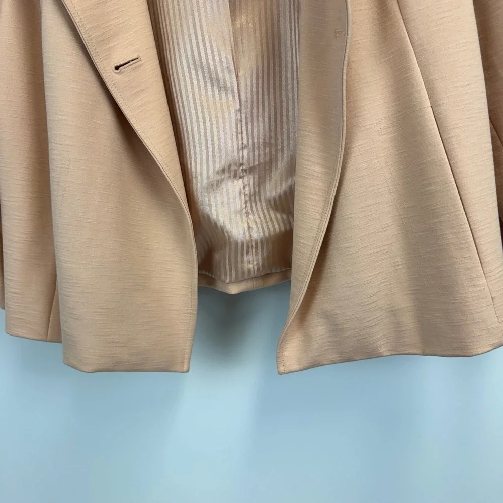 Black‎ Label by Chicos Peach Double Breasted Textured Jacket Size 1 Medium